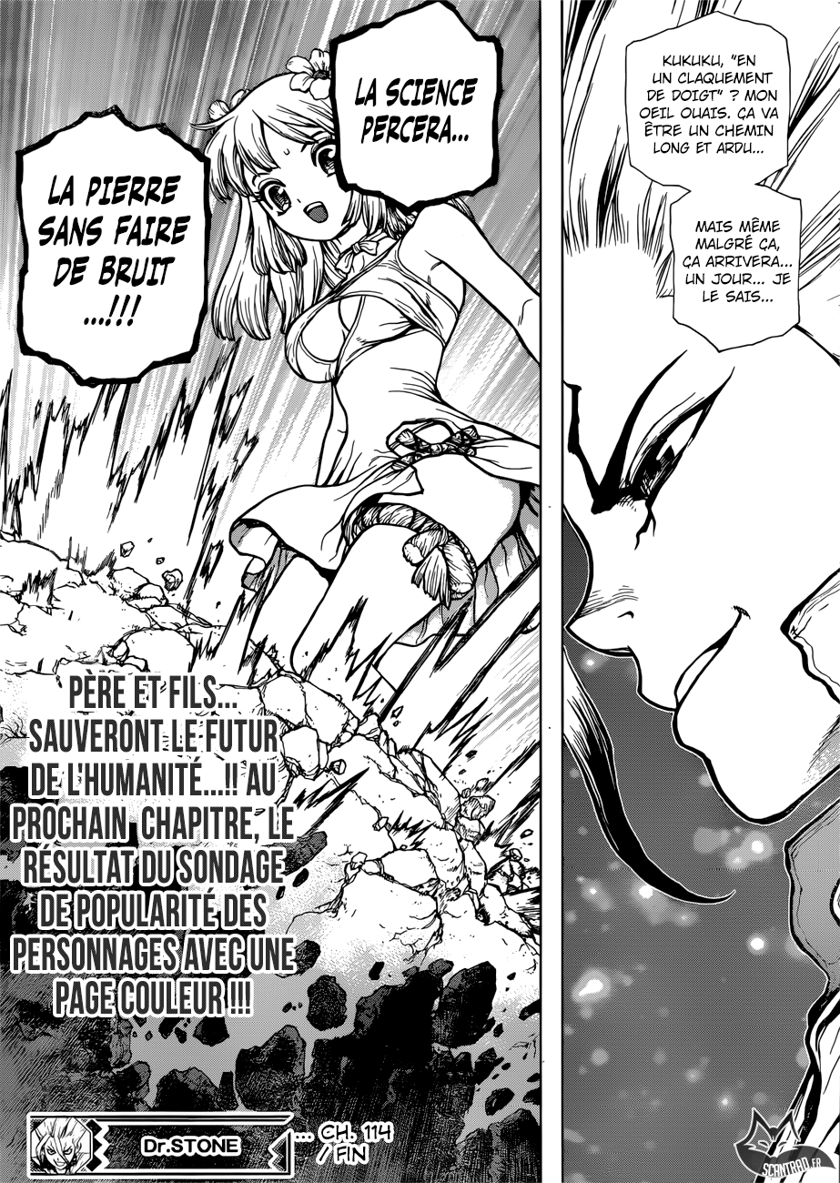  Dr. Stone Français - Dr. Stone 114 Ainsi la science creuse la pierre sans faire de bruit - 18