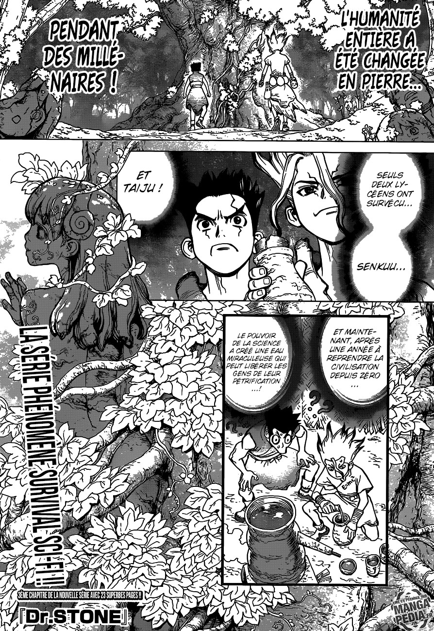  Dr. Stone Français - Dr. Stone 3 Le roi du monde de pierre - 1