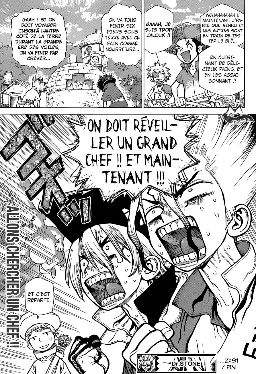  Dr. Stone Français - Dr. Stone 91 S'ils n'ont pas de pain, qu'ils en fassent avec du blé !! - 17