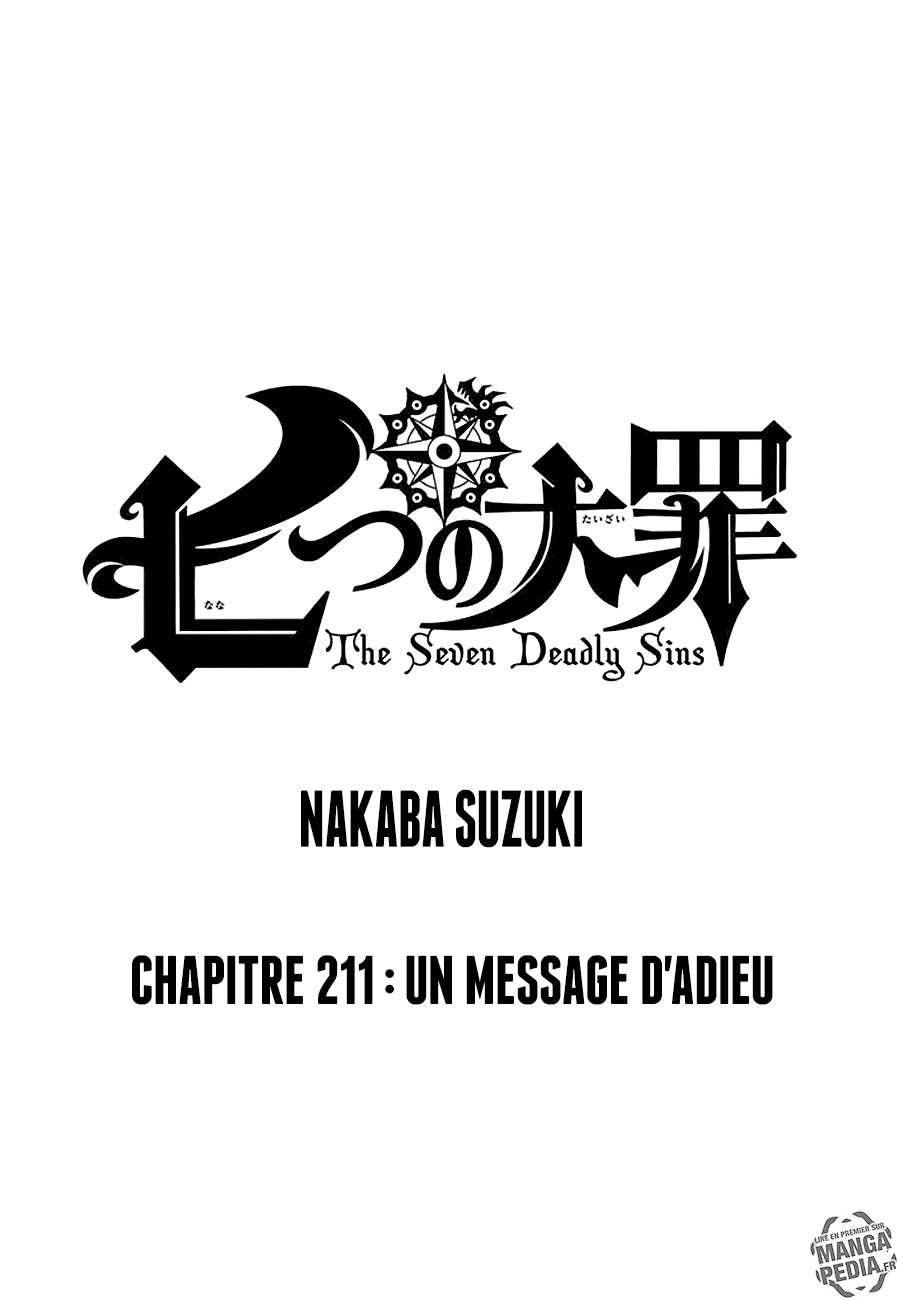  Nanatsu no Taizai Français - Nanatsu no Taizai 211 UN MESSAGE D'ADIEU - 1