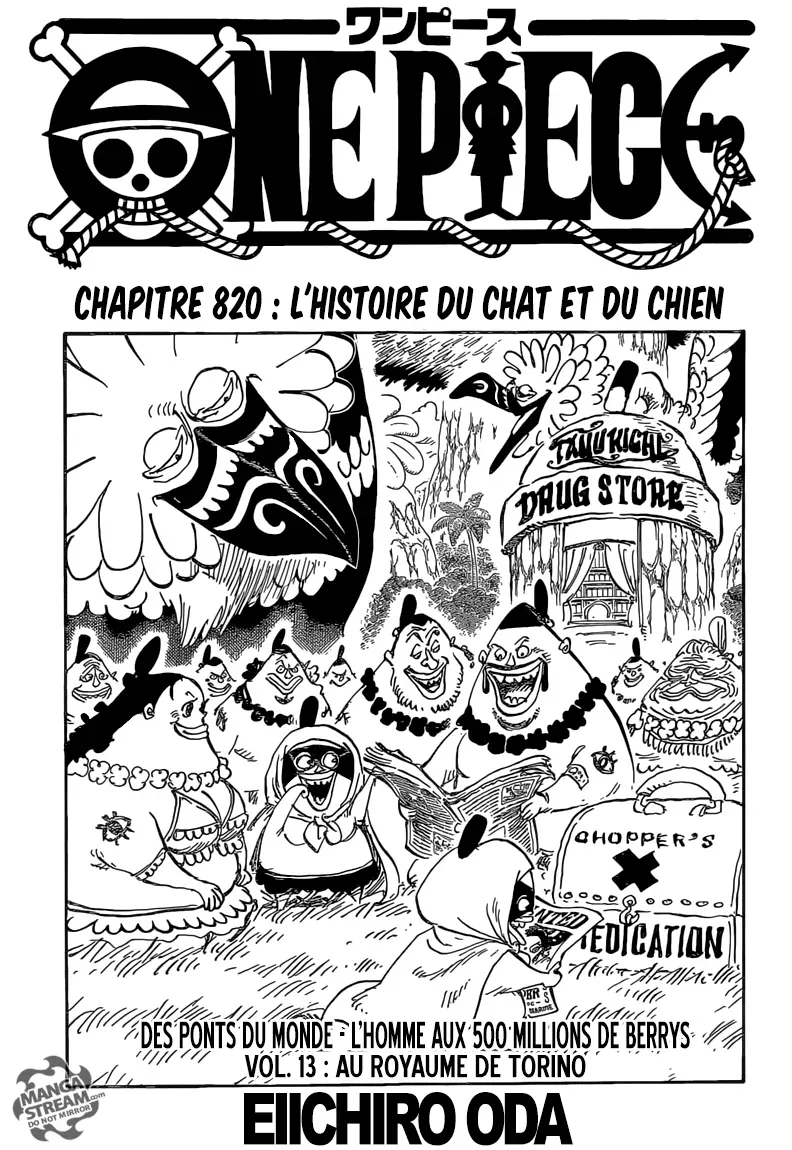  One Piece Français - One Piece 820 L'histoire du chien et du chat - 1